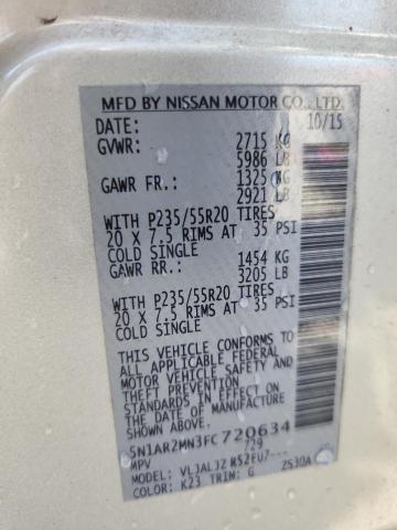 Photo 14 from auction – 2015 NISSAN PATHFINDER with VIN 5N1AR2MN3FC720634