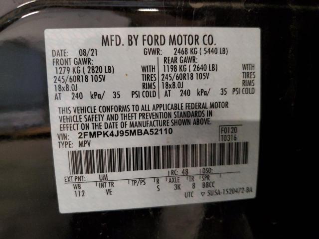 Photo 14 from auction – 2021 FORD EDGE SEL with VIN 2FMPK4J95MBA52110