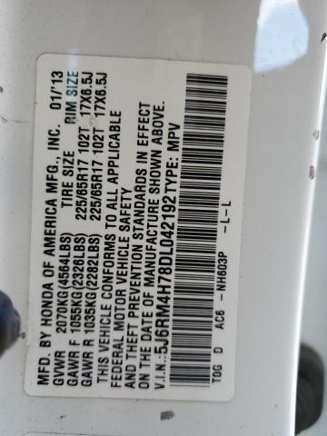Photo 14 from auction – 2013 HONDA CR-V EXL with VIN 5J6RM4H78DL042192