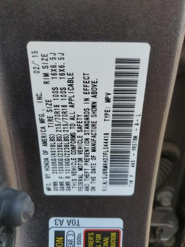 Photo 14 from auction – 2015 HONDA CR-V LX with VIN 5J6RM4H37FL044418