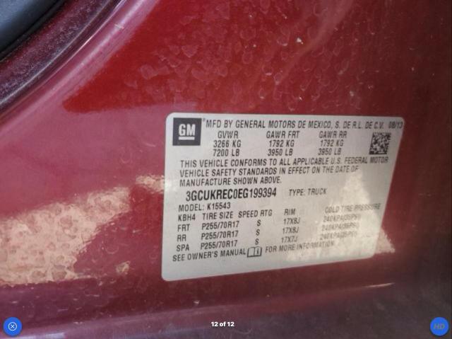Photo 10 from auction – 2014 CHEVROLET SILVERADO with VIN 3GCUKREC0EG199394