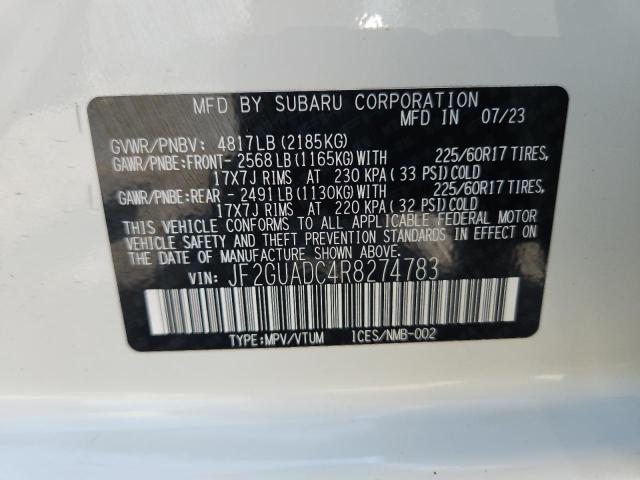 Photo 14 from auction – 2024 SUBARU CROSSTREK with VIN JF2GUADC4R8274783