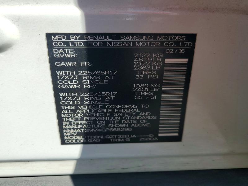 Photo 14 from auction – 2016 NISSAN ROGUE with VIN KNMAT2MV4GP668298