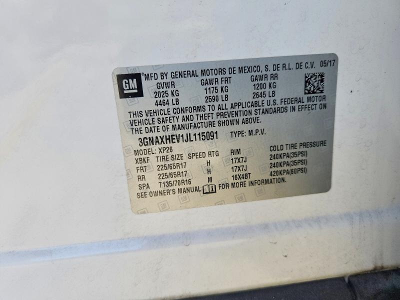 Photo 14 from auction – 2018 CHEVROLET EQUINOX with VIN 3GNAXHEV1JL115091