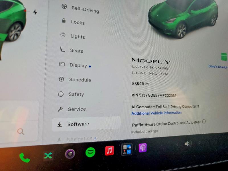 Photo 9 from auction – 2021 TESLA MODEL Y with VIN 5YJYGDEE7MF302192