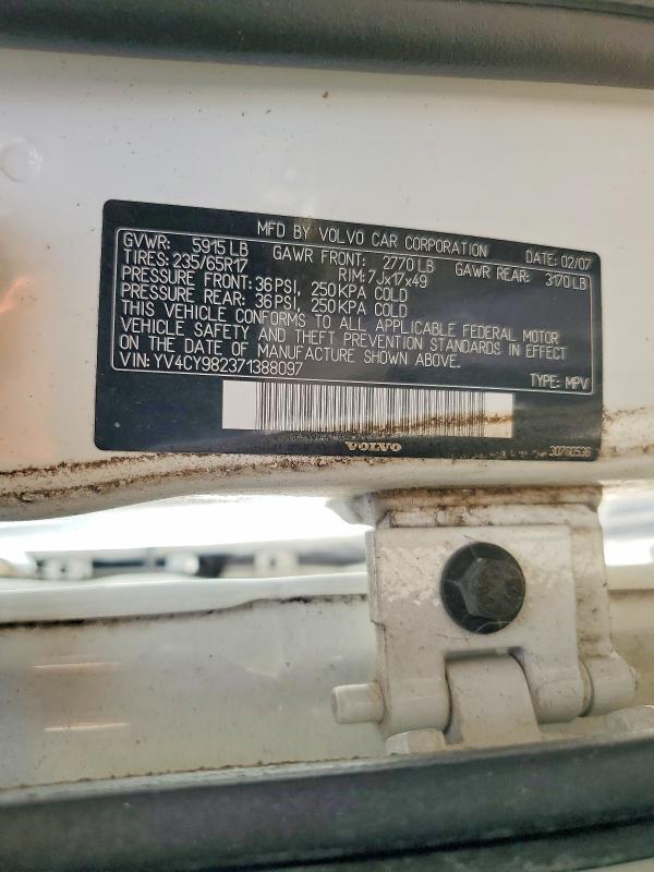Photo 14 from auction – 2007 VOLVO XC90 with VIN YV4CY982371388097