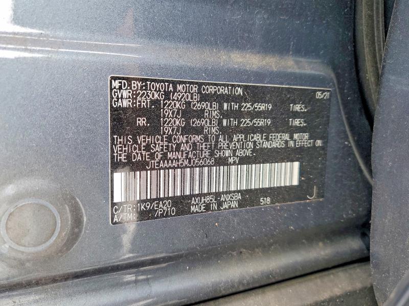 Photo 14 from auction – 2021 TOYOTA VENZA with VIN JTEAAAAH5MJ056068