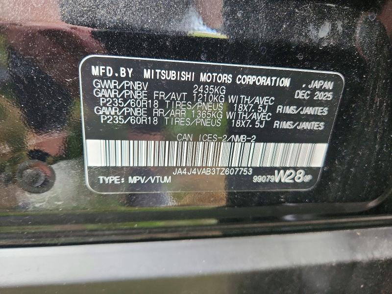 Photo 14 from auction – 2026 MITSUBISHI OUTLANDER with VIN JA4J4VAB3TZ607753