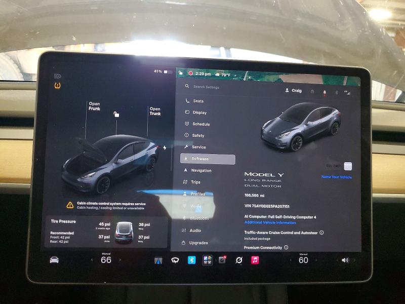 Foto 9 de la subasta – 2023 TESLA MODEL Y con VIN 7SAYGDEE5PA207151
