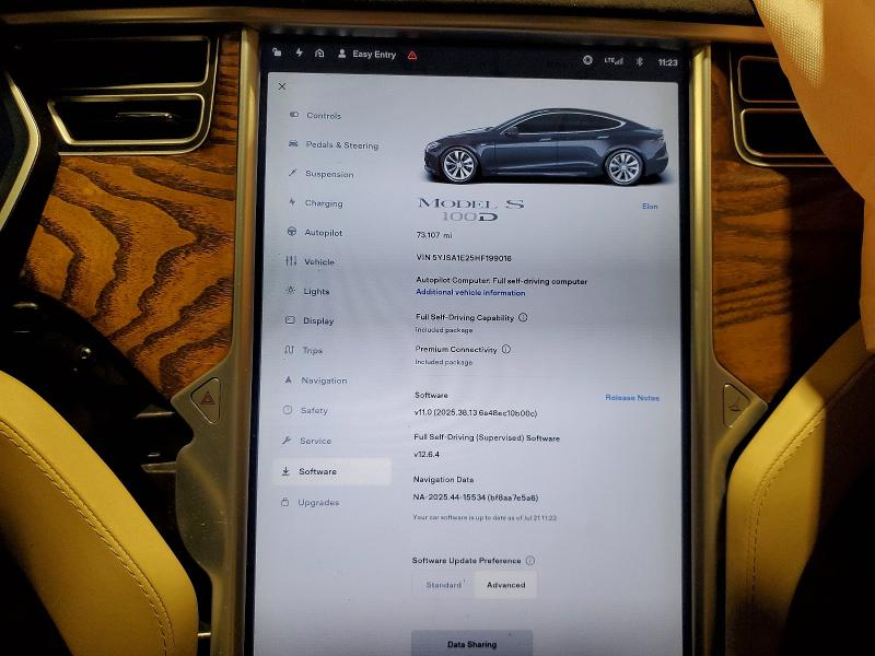 Photo 9 from auction – 2017 TESLA MODEL S with VIN 5YJSA1E25HF199016