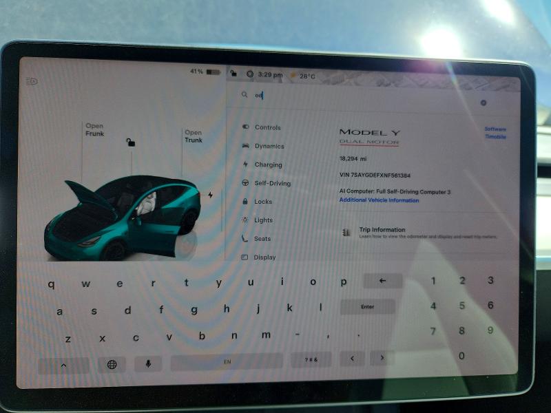 Photo 9 from auction – 2022 TESLA MODEL Y with VIN 7SAYGDEFXNF561384