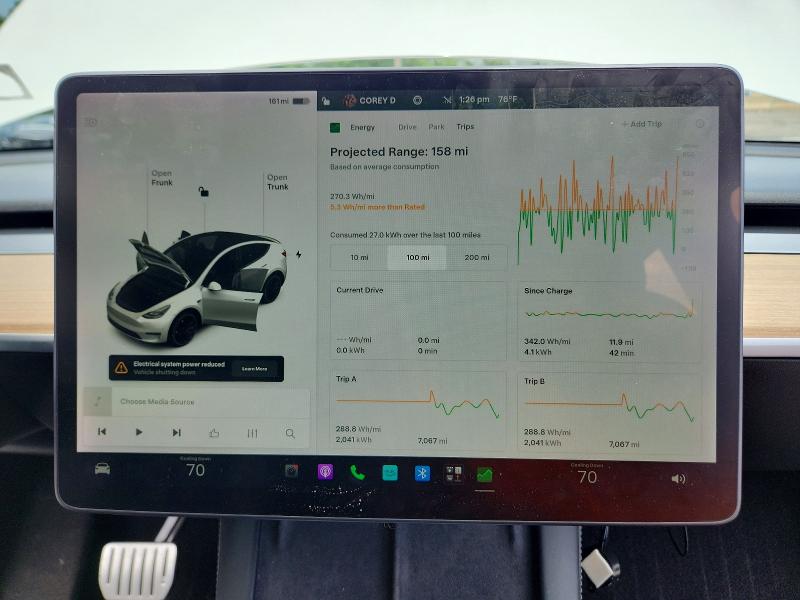 Photo 9 from auction – 2021 TESLA MODEL Y with VIN 5YJYGDEF7MF252712