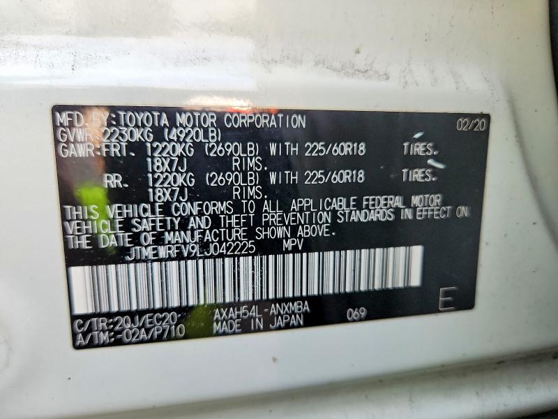 Photo 14 from auction – 2020 TOYOTA RAV4 with VIN JTMEWRFV9LJ042225