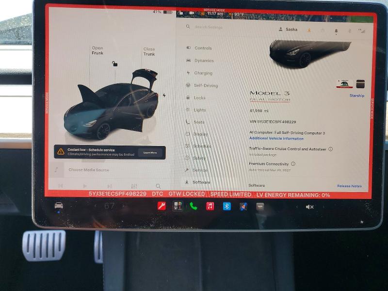 Photo 9 from auction – 2023 TESLA MODEL 3 with VIN 5YJ3E1EC5PF498229