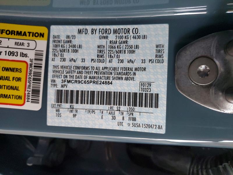 Photo 14 from auction – 2023 FORD BRONCO SPORT with VIN 3FMCR9C65PRE24884