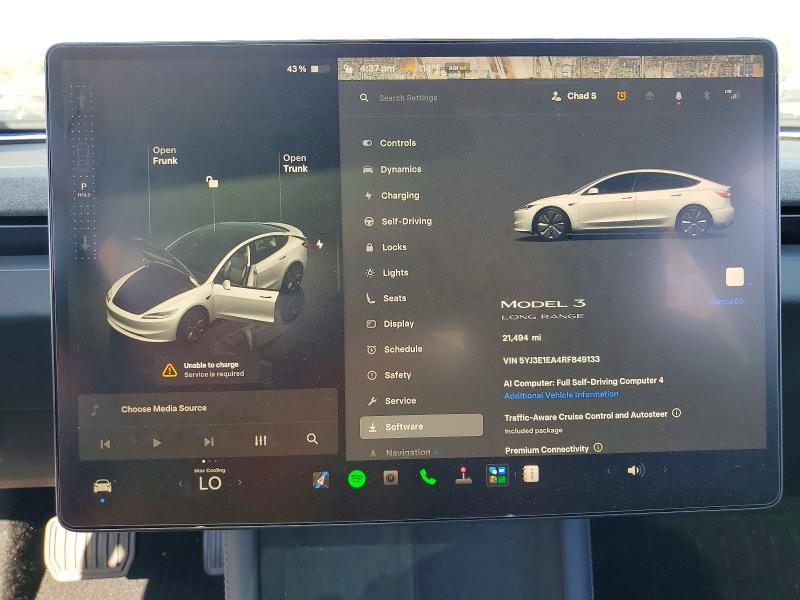 Photo 9 from auction – 2024 TESLA MODEL 3 with VIN 5YJ3E1EA4RF849133