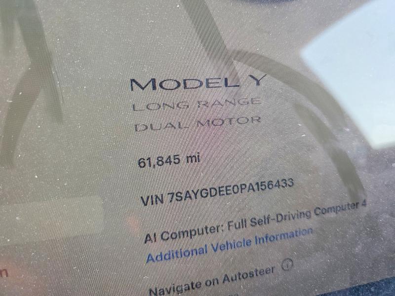 Photo 9 from auction – 2023 TESLA MODEL Y with VIN 7SAYGDEE0PA156433