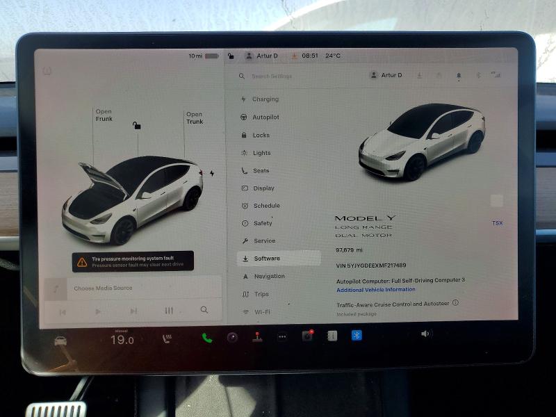 Photo 9 from auction – 2021 TESLA MODEL Y with VIN 5YJYGDEEXMF217489
