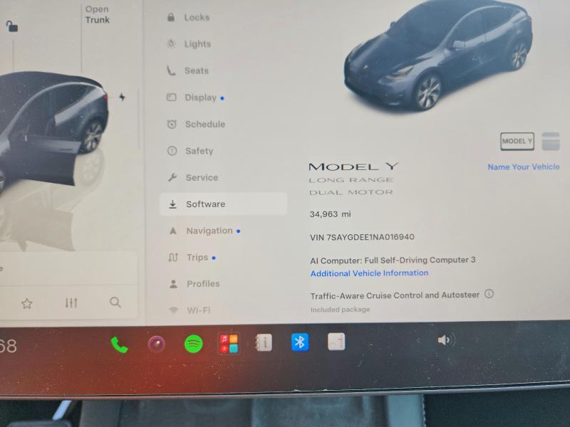 Photo 9 from auction – 2022 TESLA MODEL Y with VIN 7SAYGDEE1NA016940