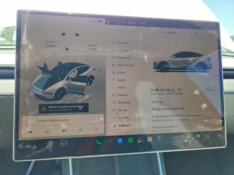 Photo 9 from auction – 2026 TESLA MODEL Y with VIN 7SAYGDEE6TF577781