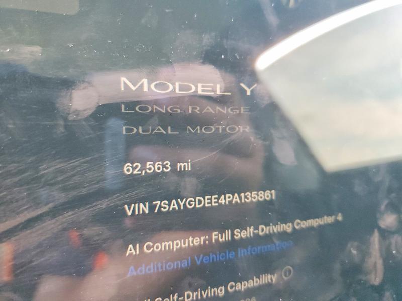 Photo 9 from auction – 2023 TESLA MODEL  Y with VIN 7SAYGDEE4PA135861