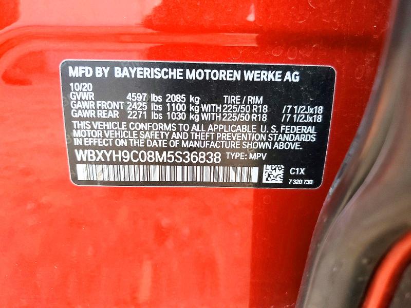 Photo 14 from auction – 2021 BMW X2 with VIN WBXYH9C08M5S36838