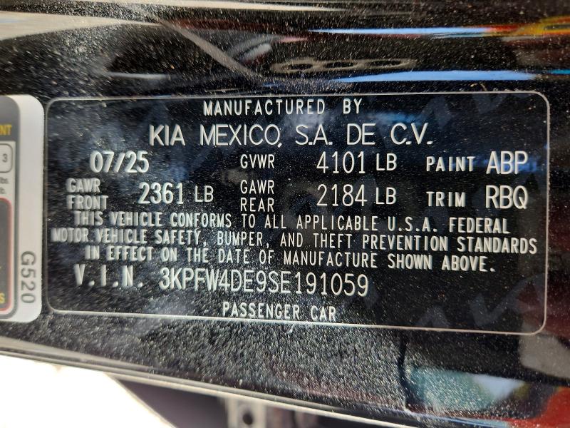 Photo 14 from auction – 2025 KIA K4 with VIN 3KPFW4DE9SE191059