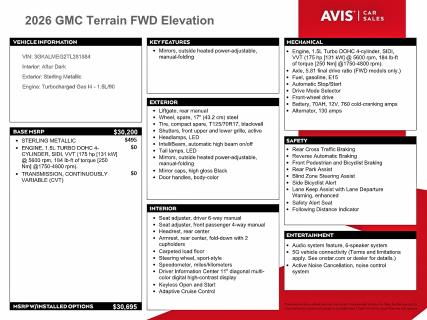 Photo 13 from auction – 2026 GMC TERRAIN with VIN 3GKALMEG2TL281884