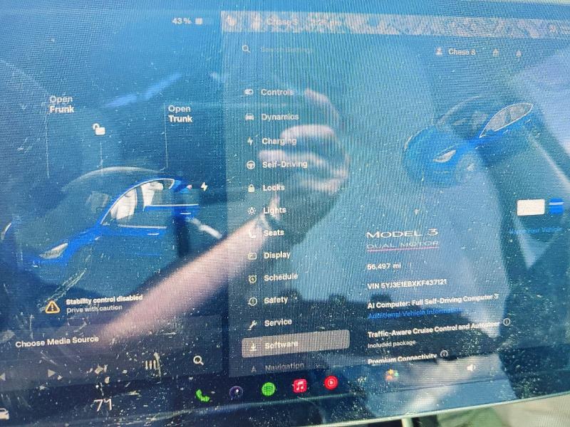 Photo 9 from auction – 2019 TESLA MODEL 3 with VIN 5YJ3E1EBXKF437121