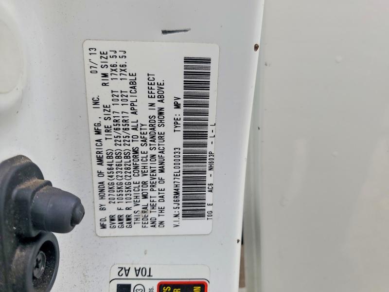 Photo 14 from auction – 2014 HONDA CR-V with VIN 5J6RM4H77EL000033
