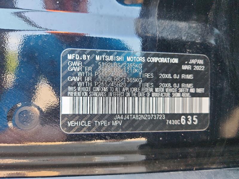 Photo 14 from auction – 2022 MITSUBISHI OUTLANDER with VIN JA4J4TA82NZ073723