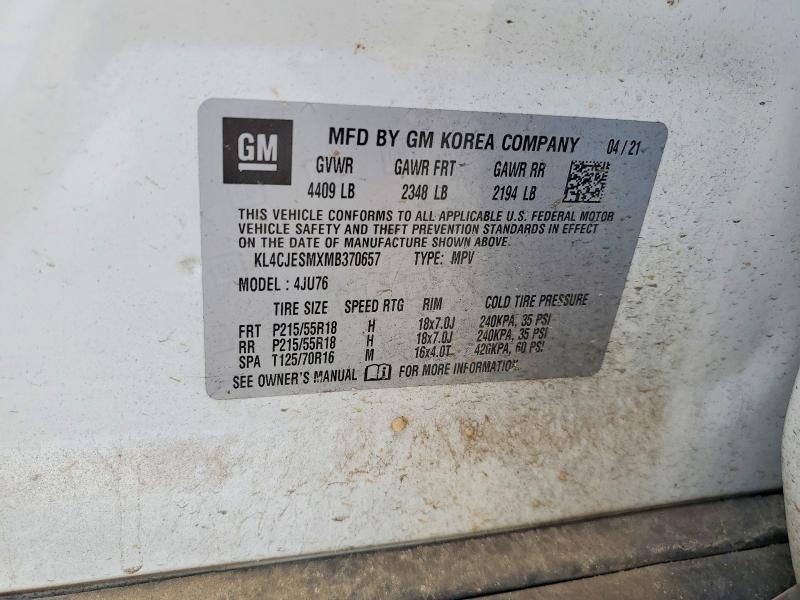 Photo 14 from auction – 2021 BUICK ENCORE with VIN KL4CJESMXMB370657