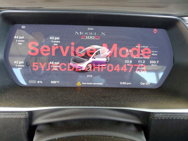 Photo 9 from auction – 2017 TESLA MODEL X with VIN 5YJXCDE41HF044773