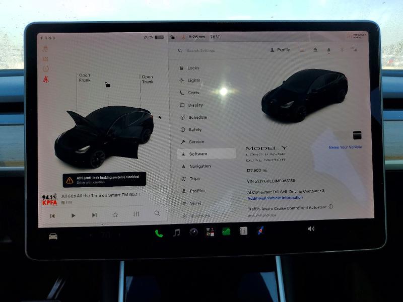 Photo 9 from auction – 2021 TESLA MODEL Y with VIN 5YJYGDEE1MF063139
