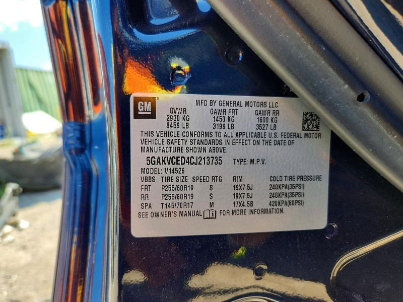 Photo 14 from auction – 2012 BUICK ENCLAVE with VIN 5GAKVCED4CJ213735
