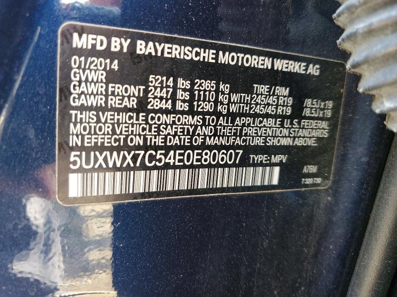 Photo 14 from auction – 2014 BMW X3 with VIN 5UXWX7C54E0E80607