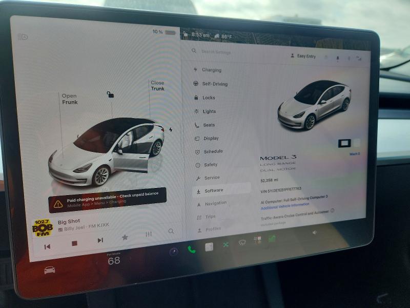 Photo 9 from auction – 2023 TESLA MODEL 3 with VIN 5YJ3E1EB1PF677763