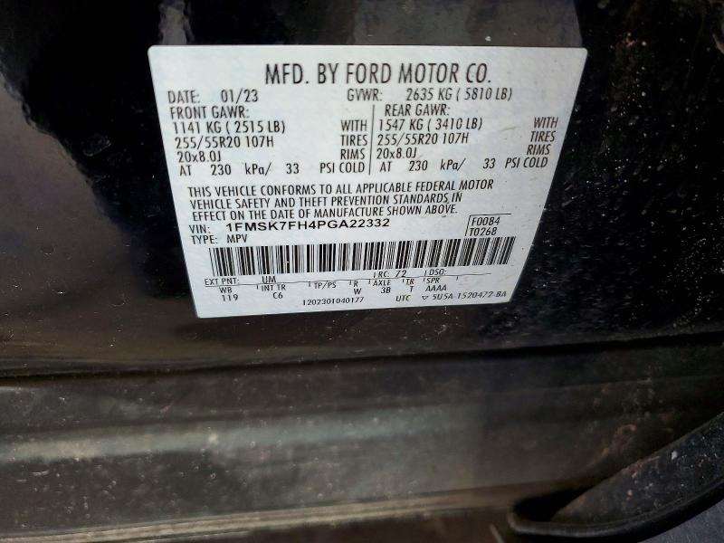 Photo 14 from auction – 2023 FORD EXPLORER with VIN 1FMSK7FH4PGA22332