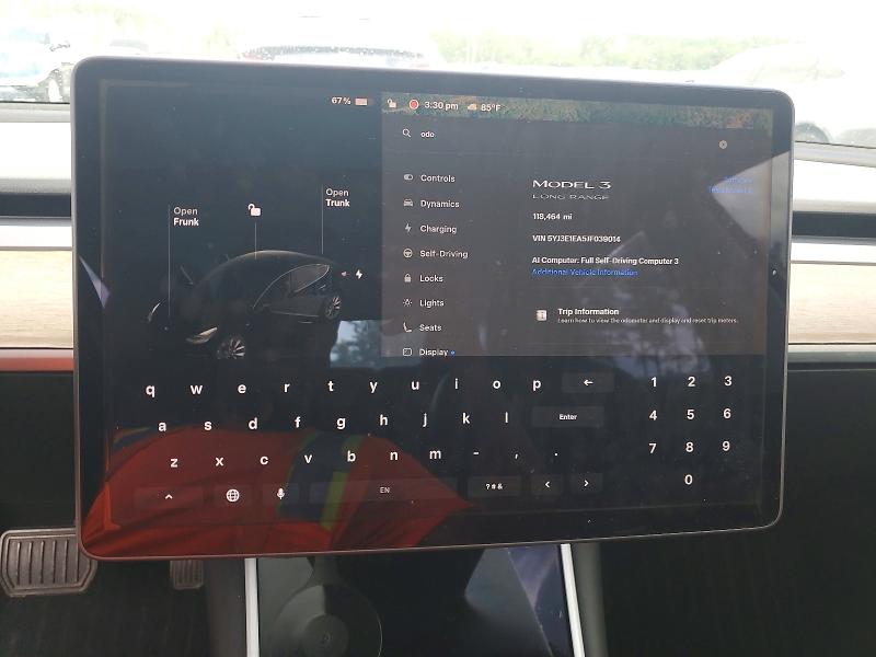 Photo 9 from auction – 2018 TESLA MODEL 3 with VIN 5YJ3E1EA5JF039014