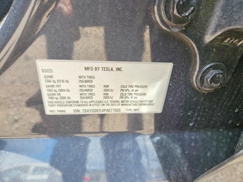 Photo 14 from auction – 2023 TESLA MODEL Y with VIN 7SAYGDEE4PA077685