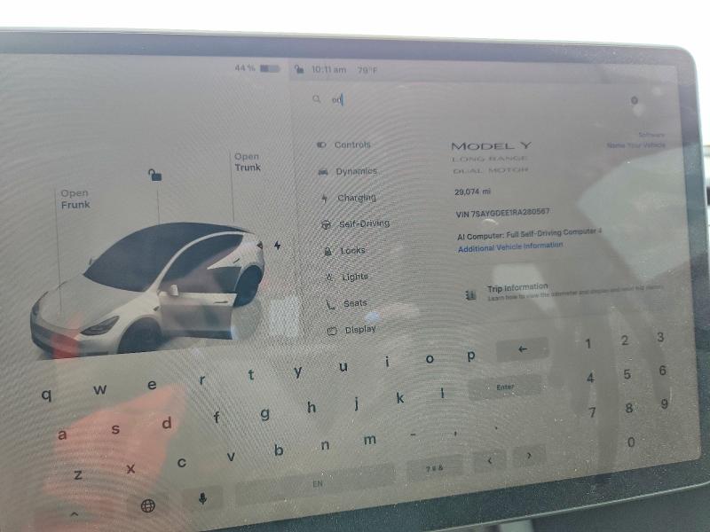 Photo 9 from auction – 2024 TESLA MODEL Y with VIN 7SAYGDEE1RA280567