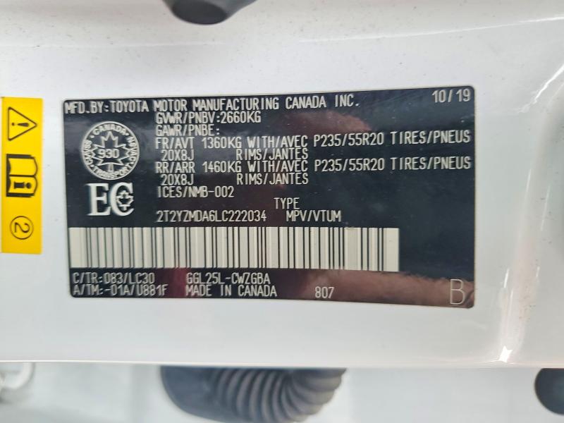 Photo 14 from auction – 2020 LEXUS RX with VIN 2T2YZMDA6LC222034
