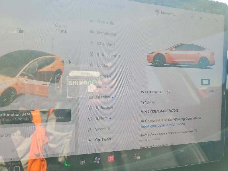 Photo 9 from auction – 2024 TESLA MODEL 3 with VIN 5YJ3E1EA4RF767015