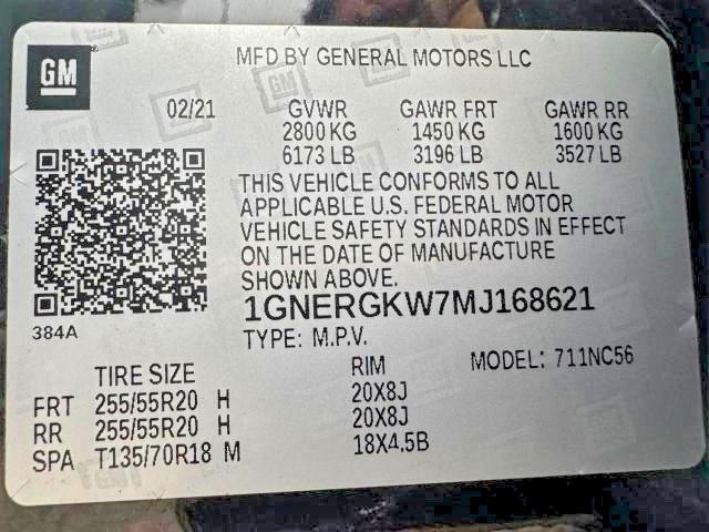 Снимка 15 от търг – 2021 CHEVROLET TRAVERSE с VIN 1GNERGKW7MJ168621