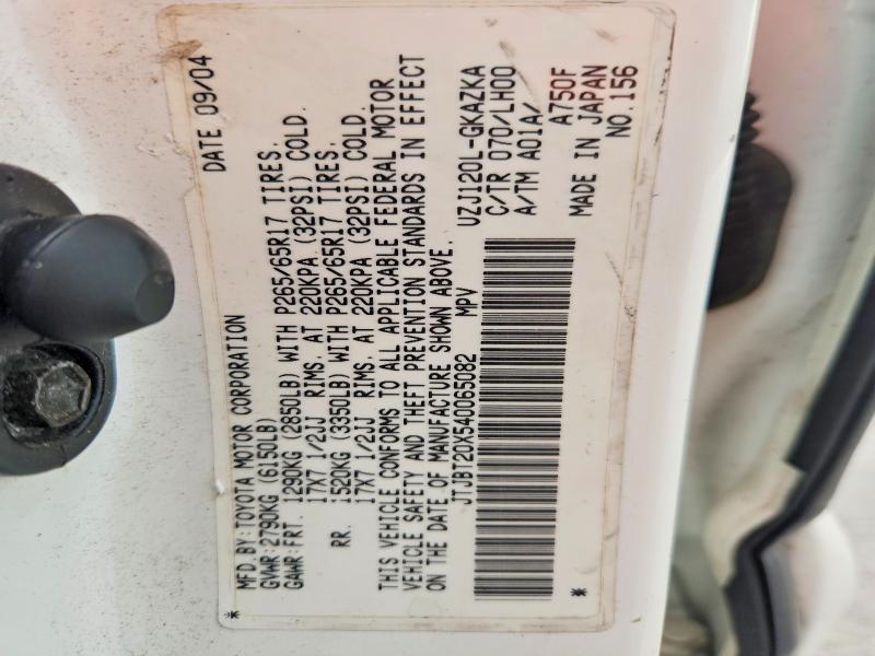 Photo 14 from auction – 2004 LEXUS GX with VIN JTJBT20X540065082