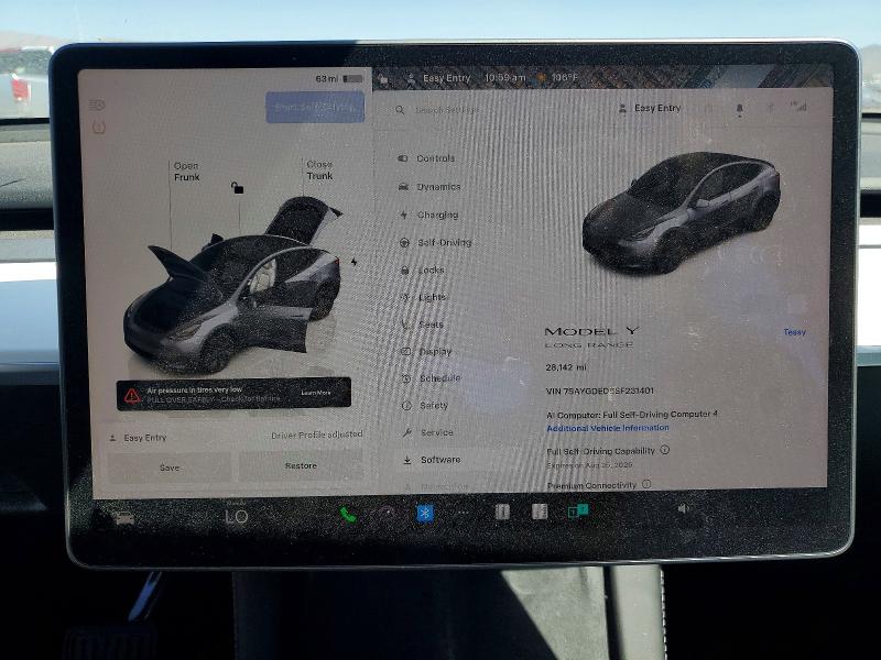 Photo 9 from auction – 2025 TESLA MODEL Y with VIN 7SAYGDED8SF231401