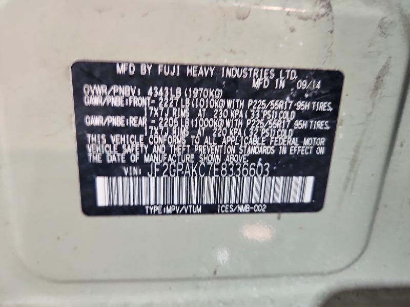 Photo 14 from auction – 2014 SUBARU XV CROSSTREK with VIN JF2GPAKC7E8336603
