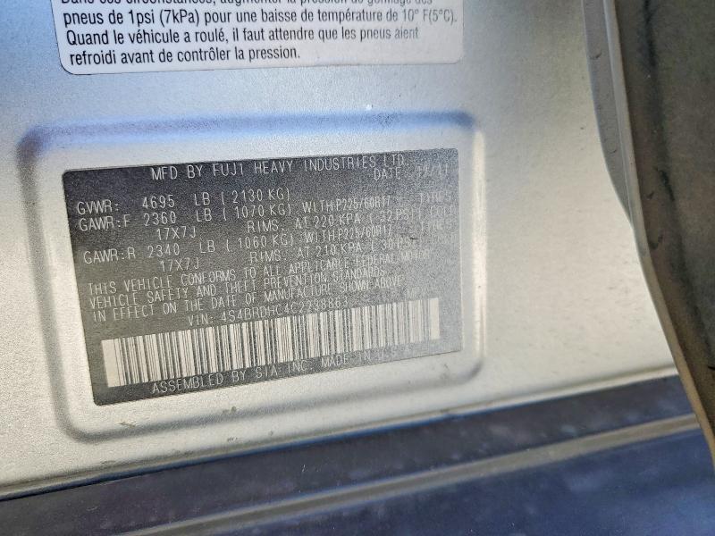 Zdjęcie 14 z aukcji – 2012 SUBARU OUTBACK z VIN 4S4BRDHC4C2238863