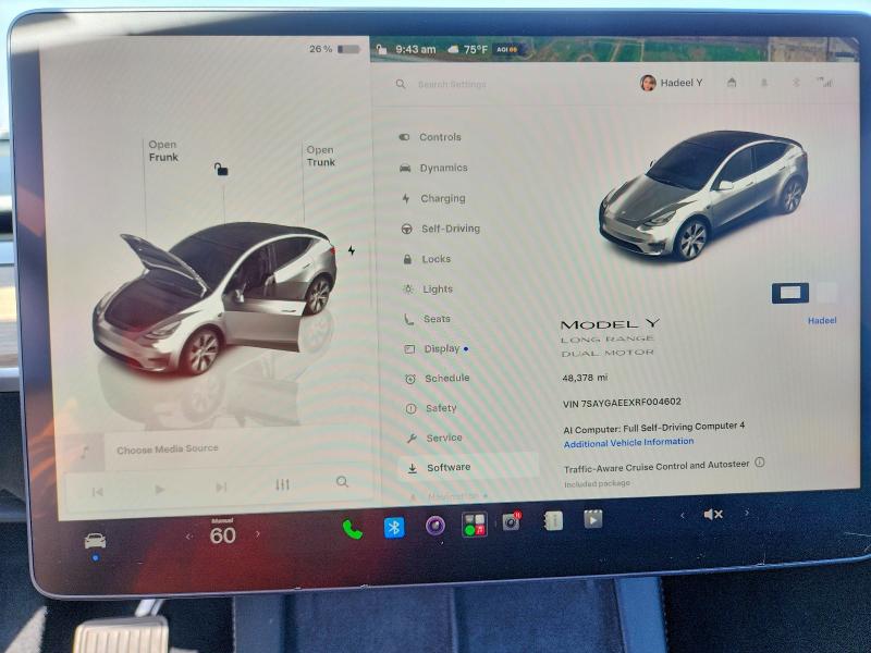 Photo 9 from auction – 2024 TESLA MODEL Y with VIN 7SAYGAEEXRF004602