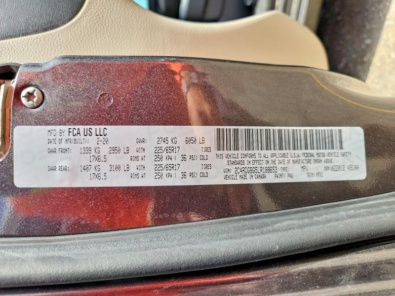 Photo 14 from auction – 2020 DODGE GRAND CARAVAN with VIN 2C4RDGBG5LR188653